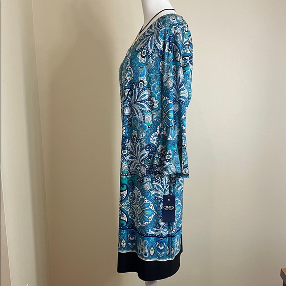 Chaps Teal and Blue Paisley Women’s Dress Size 16 NWT - Picture 6 of 8